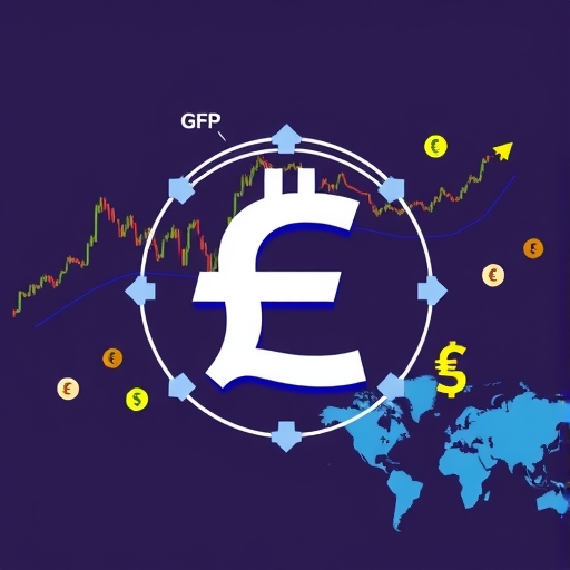 英鎊符號與金融圖表交錯的畫面