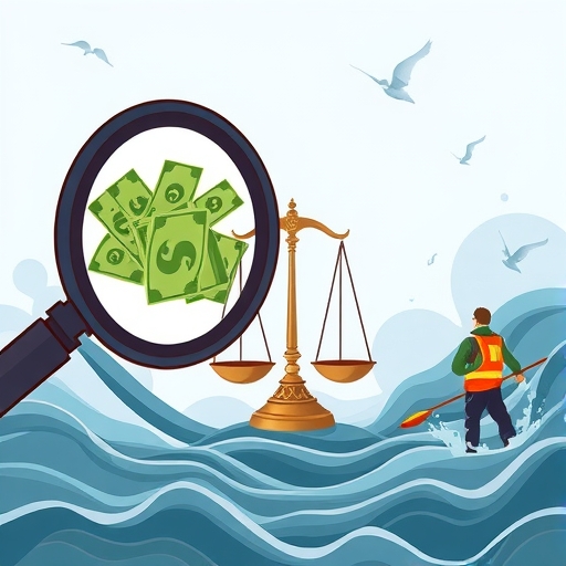 一位投資者在波濤洶湧的金融市場中導航