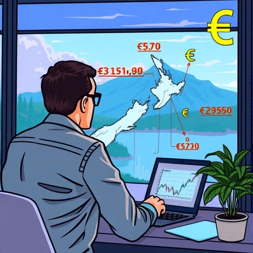美麗的新西蘭風景,前景包含貨幣符號