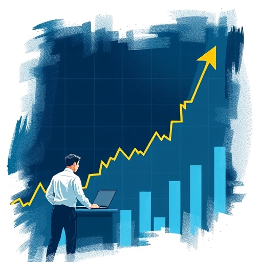 金融增長的抽象視覺化表現