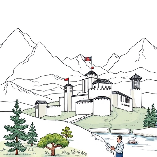 一座象徵商業優勢的堡壘插圖
