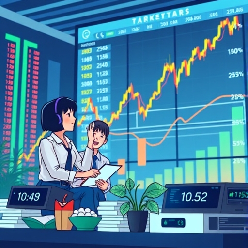 投資者正在分析市場數據,興奮不已