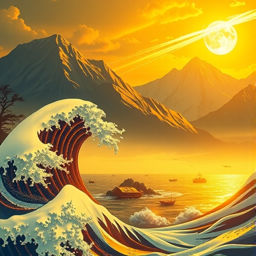 一幅金色潮流的插圖,象徵著投資機會