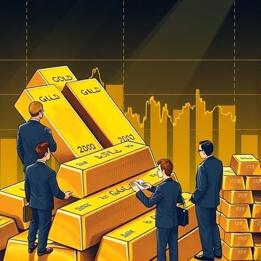 全球金融市場中的金條象徵著黃金的價值