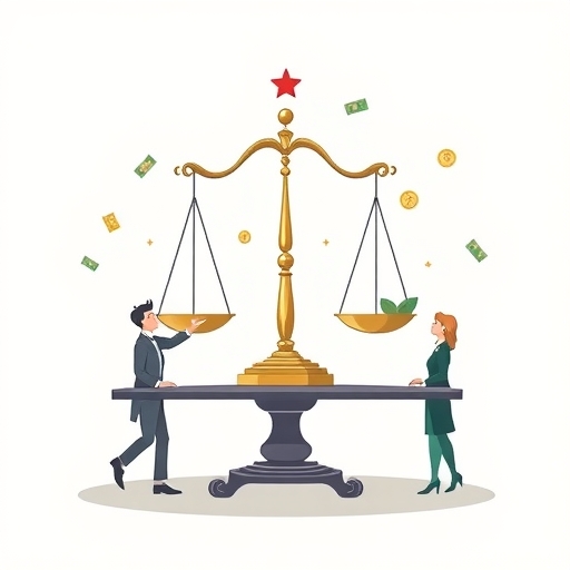 一幅描述企業財務平衡的插圖