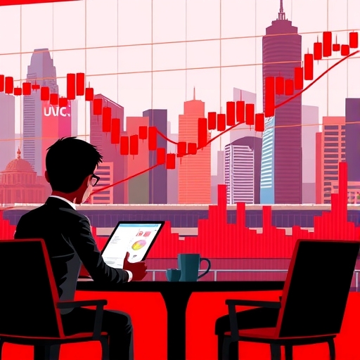 一位男子正在街頭交易股票