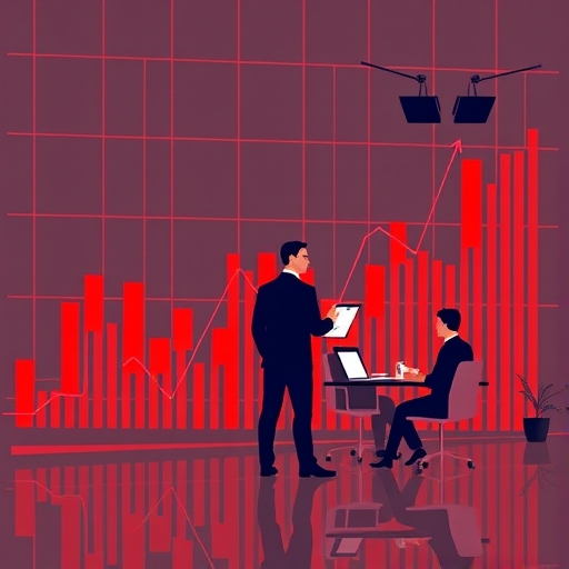 投資者在分析紅籌股的圖表