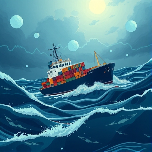 暴風雨中的海面與大船得以航行