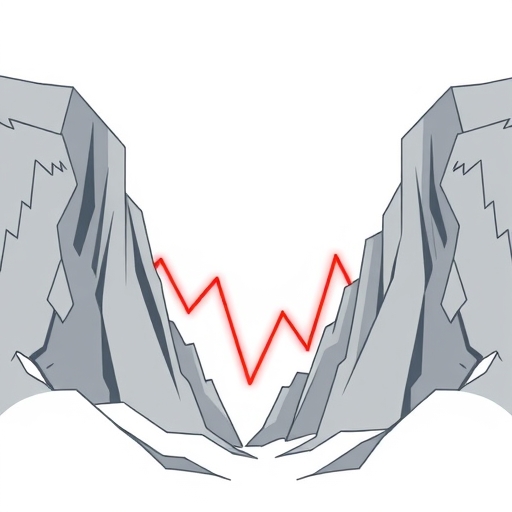 股市中看跌價格缺口的圖示