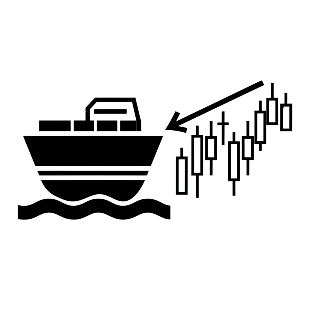 航運公司船隻與K線圖示意圖,強調文章聚焦於股票分析工具