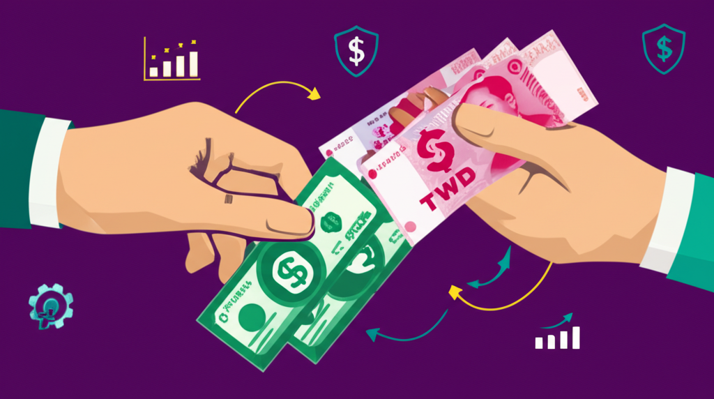 換匯利率交換中不同貨幣資金流動與風險管理示意圖