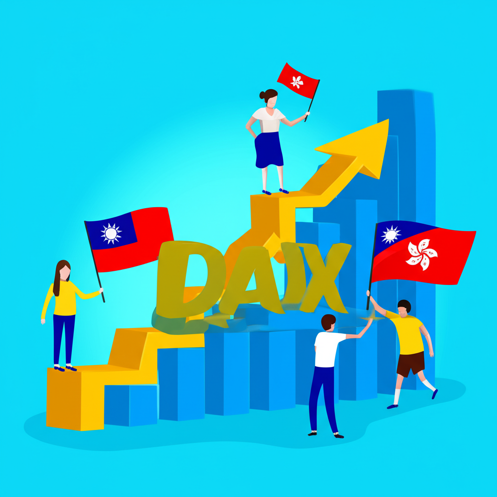 德國股市上升趨勢圖示,DAX指數吸引台灣與香港投資者,象徵全球資產配置與多元投資機會