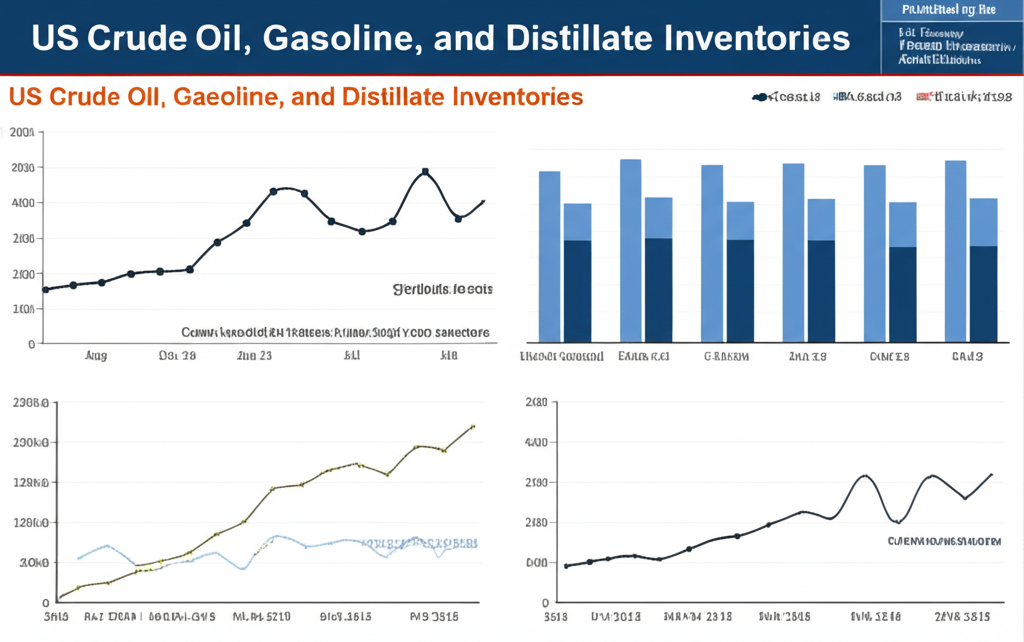 詳細報告顯示美國原油、汽油和蒸餾油庫存，包含圖表，由美國能源信息署發布