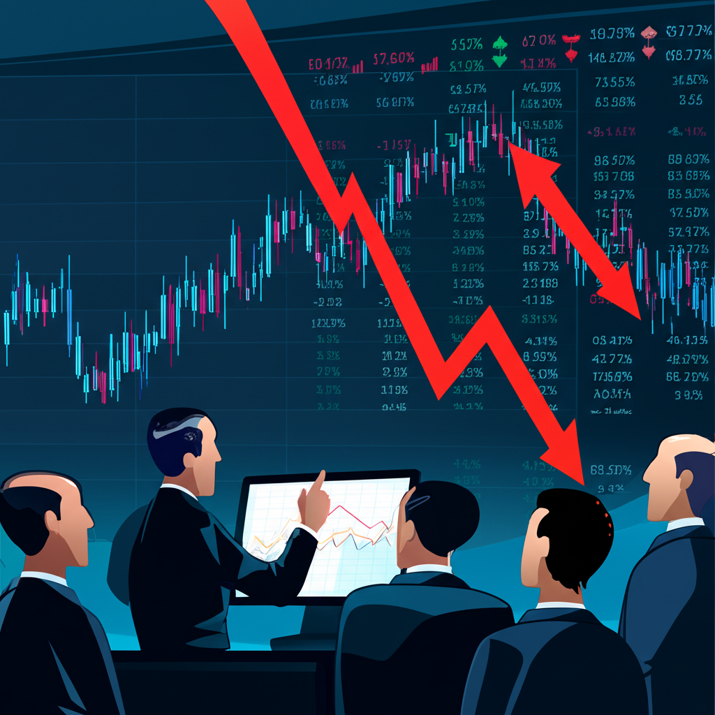 股市指數圖表顯示變動箭頭與全球投資者關注，象徵道瓊工業指數調整對經濟結構的影響