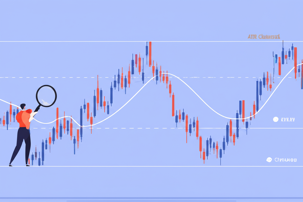 交易者檢查價格波動與ATR通道的插圖
