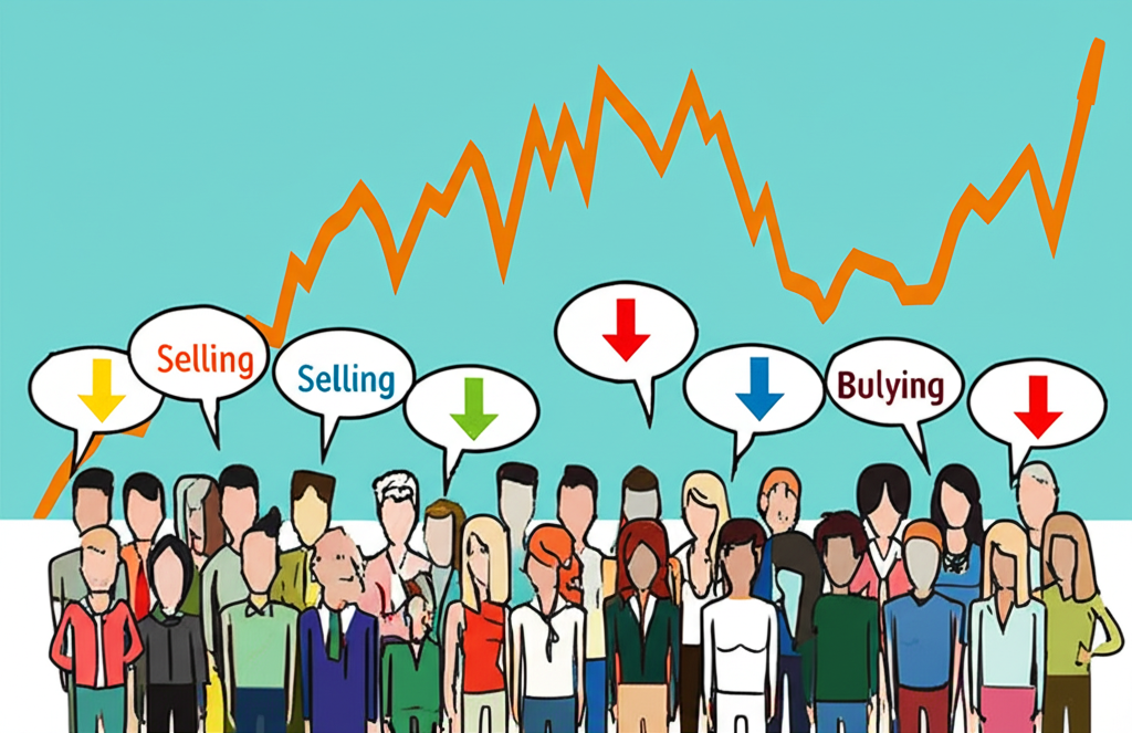 投資人群像在歷史高點腦中浮現買賣決策,形成集體賣壓與阻力位