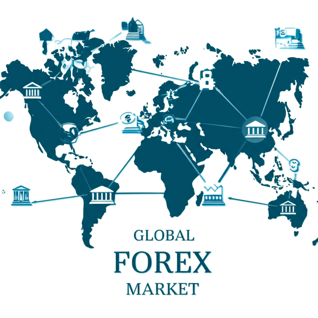 illustration of global network connecting individuals corporations and financial institutions buying and selling different currencies a decentralized forex market with currency pairs
