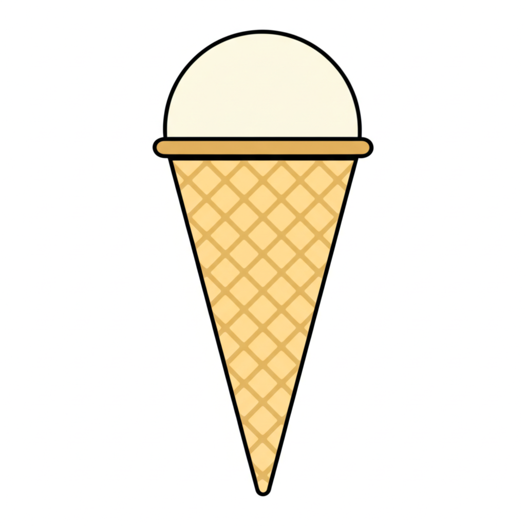 簡單香草冰淇淋錐代表基本金融期權合約的圖示,一種基礎衍生工具,無複雜特徵