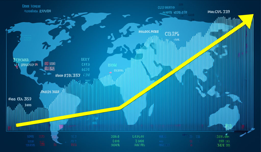 全球股市圖表顯示道瓊指數作為經濟晴雨表，展現財務成長與投資者信心