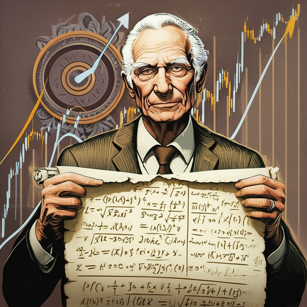 威爾德持有數學公式捲軸與市場圖表插圖