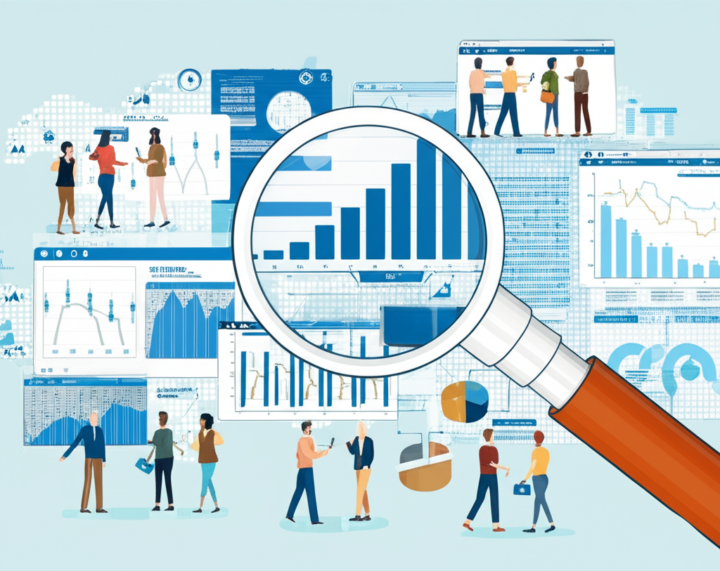 全球經濟景觀中放大鏡聚焦美國零售銷售數據,投資者與分析師研究圖表與曲線