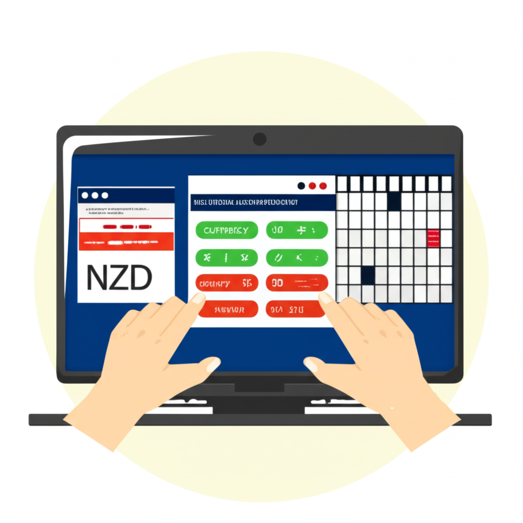 使用電腦瀏覽銀行網站查詢紐幣歷史匯率插圖