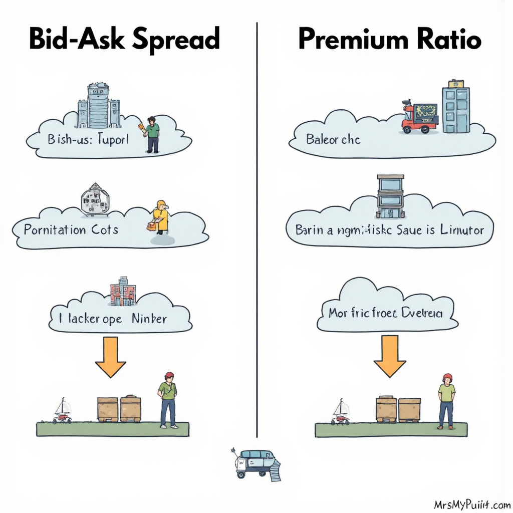 買賣價差比與溢價比差異圖解,交易成本與內在價值比較